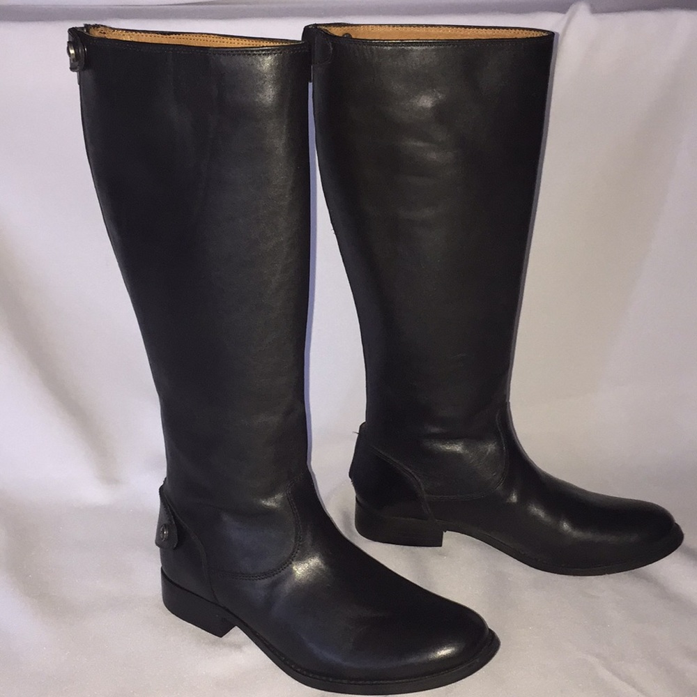 🆕 Frye Melissa Zip and Button Closure Black Sz 6